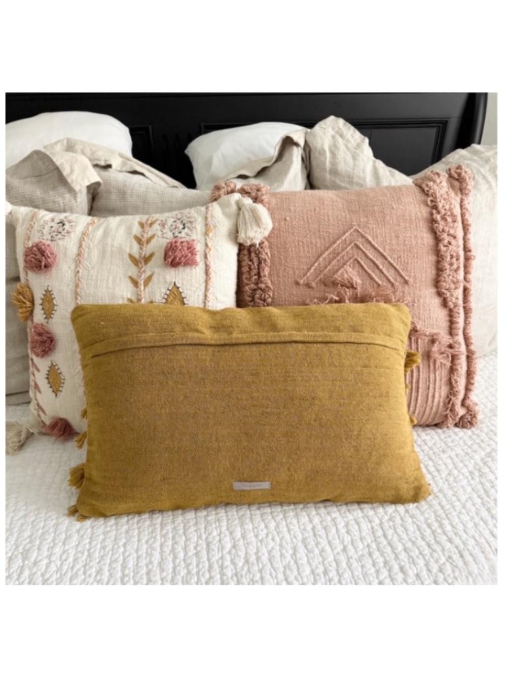Set/3 Embroidered Pillows with Tassels - Picture 10 of 16